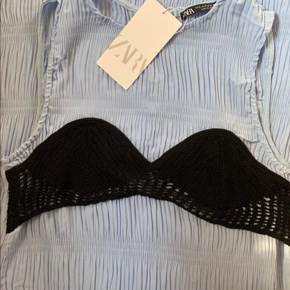 ZARA PLEATED CROCHET DRESS - Picture 7 of 9